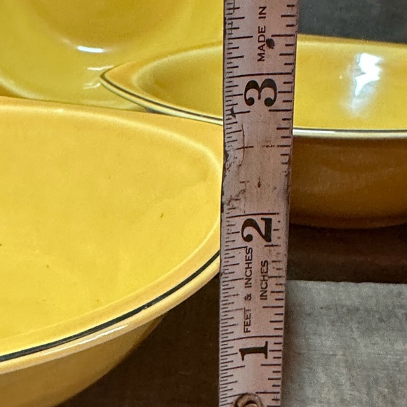 Vintage Paden City Pottery Minion Mandarín Yellow  1950s Set of 4 Cereal Bowls - Picture 7 of 9